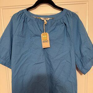 Fat Face Asha Blouse in Aqua blue color in Women's Size US 12